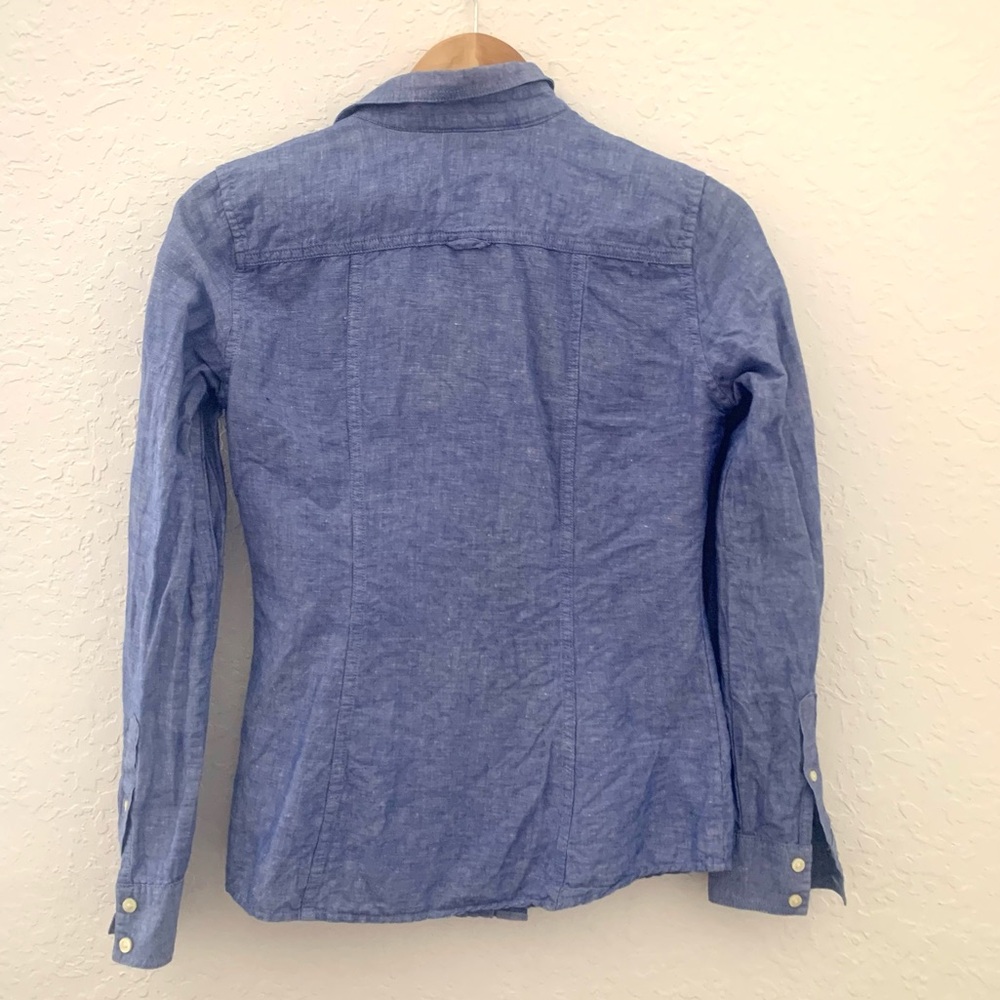 Banana Republic Blue Linen Chambray Shirt - Picture 6 of 7